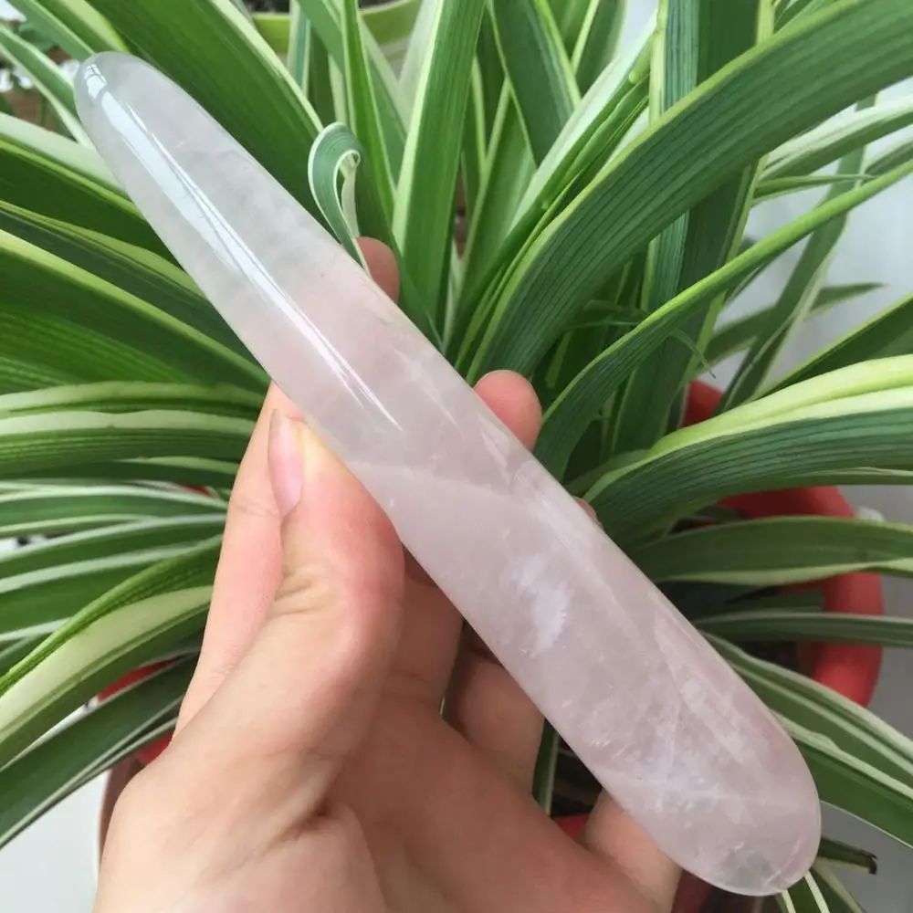 Натуральные розовые кварцевые лечебные массажные палочки для богини из розового