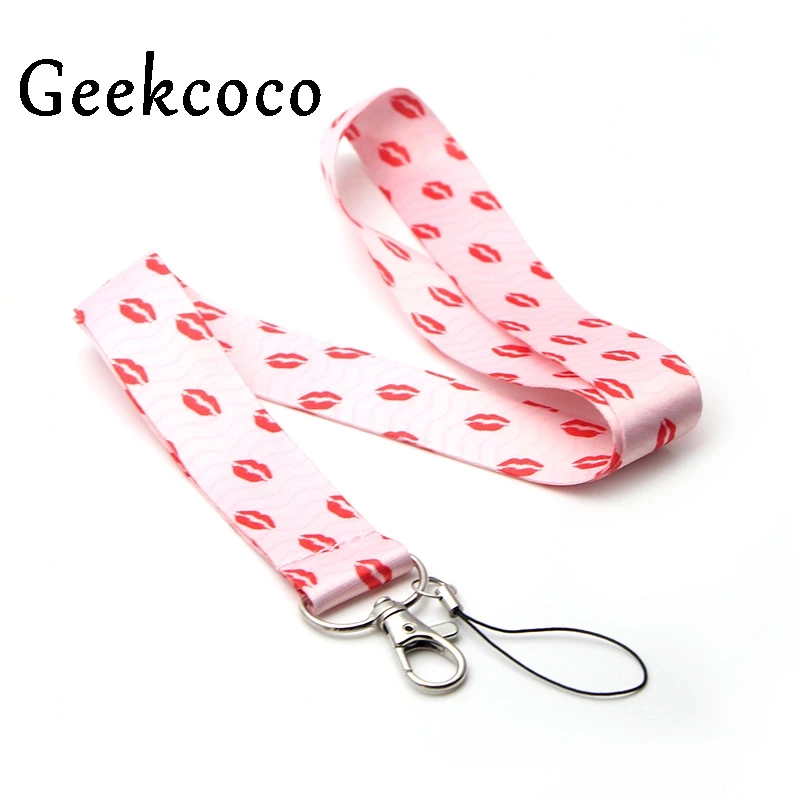 

Lips keychains Accessories Safety Breakaway For Mobile Phone USB ID Badge Holder Keys Straps Tags Neck lanyard Camera J0195