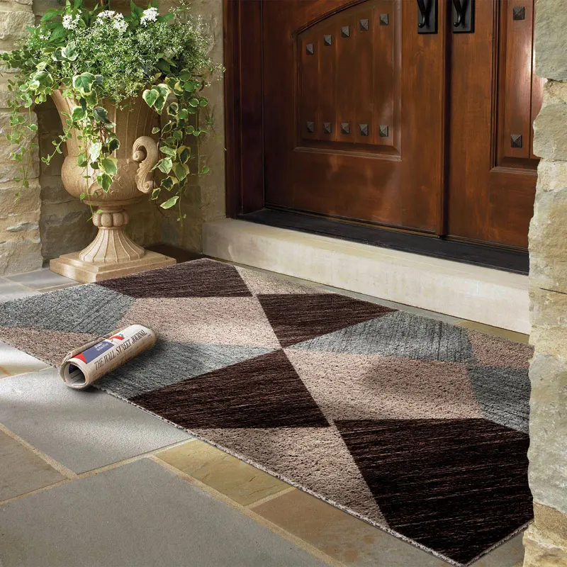 ПВХ ковер большого размера с геометрическим узором дверной коврик напольный для