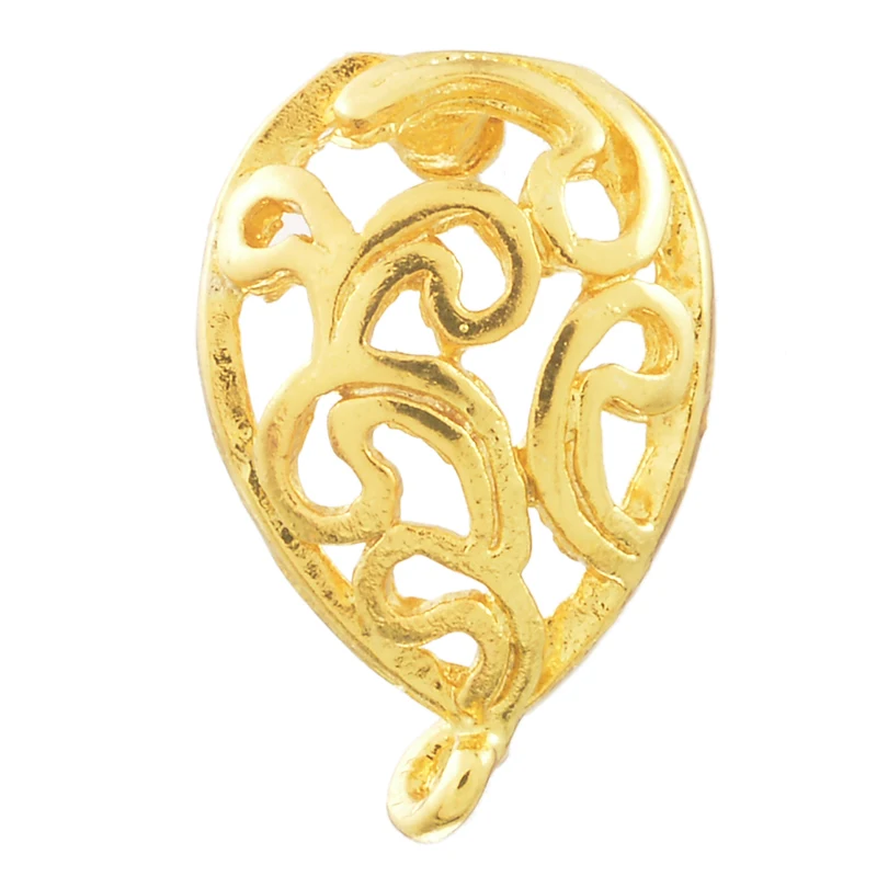 Новинка 10 шт. медных сережек в форме капли воды золотого цвета 15x13 мм аксессуары