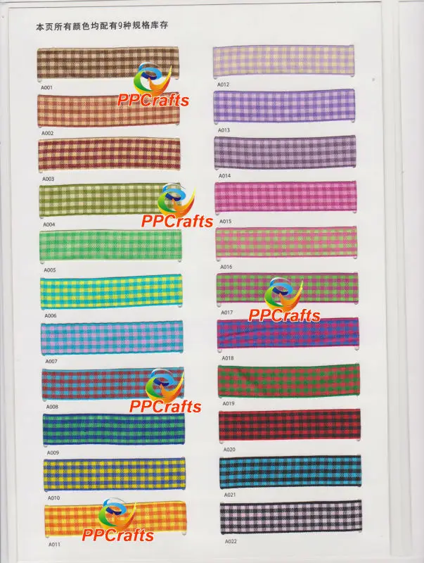 Лента PPCrafts оптом/OEM 3/8 дюймов 9 мм Gingham лента 100yds/рулон забирать от 76 цветов | Дом и
