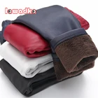 Штаны-леггинсы для маленьких девочек Lawadka, зимние детские плотные бархатные штаны из искусственной кожи, теплые штаны для девочек, детские штаны