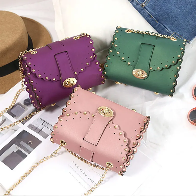 Модные женские сумки через плечо с заклепками маленькие тоуты из искусственной