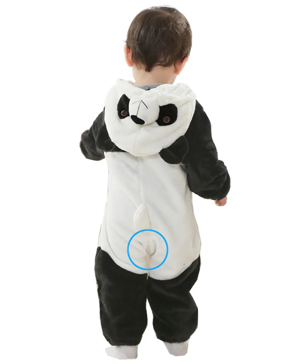 Douchow/детский зимний комбинезон с милым животным пандой для маленьких девочек и