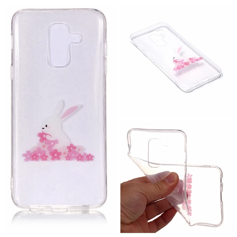 Coque for Samsung Galaxy A6 Plus 2018 Case Cute Rabbit Cherry Transparent Silicon Phone Funda A6Plus Cover |