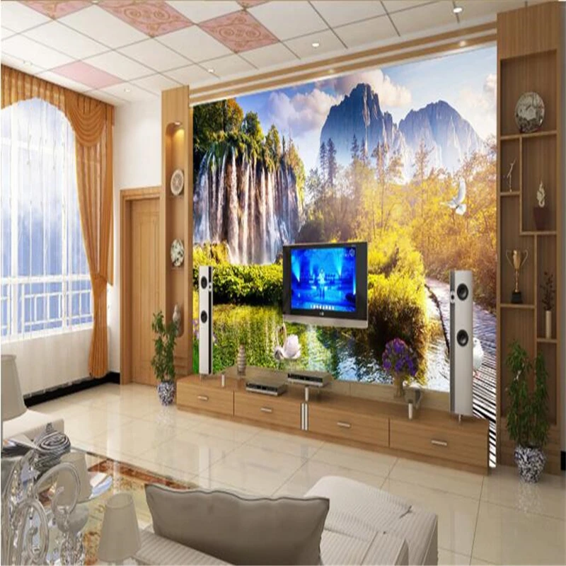 Большой пользовательский фон для гостиной с изображением белоснежного гуся