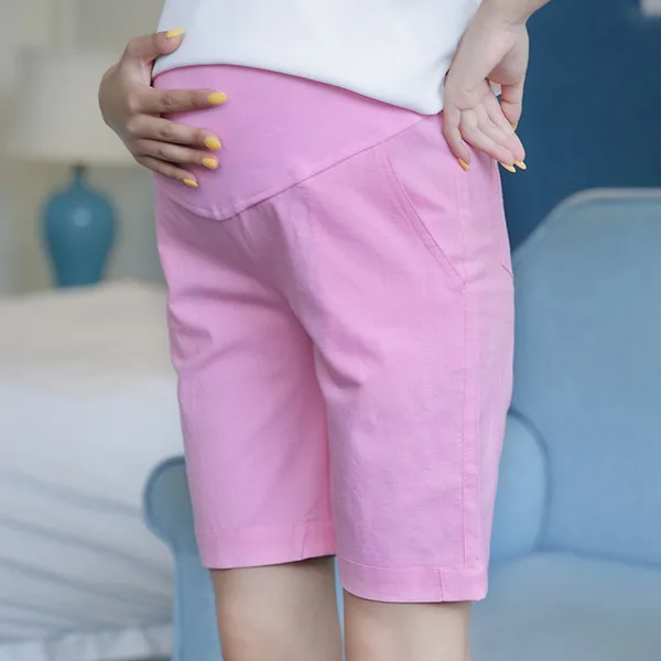Лаванда 3XL 1/2 Длина Летняя мода для беременных шорты упругие талии хлопок белье Одежда для беременных Для женщин Беременность короткие штаны - Цвет: Лаванда