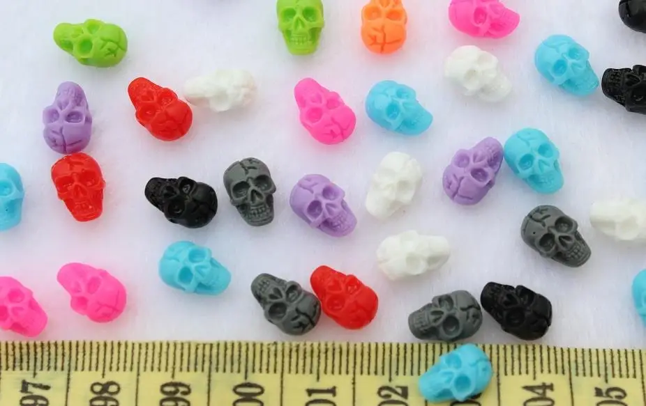 300 шт. маленькие кабошоны из смолы с черепом (10 мм)|earring blanks|blank earringscabochon blanks |