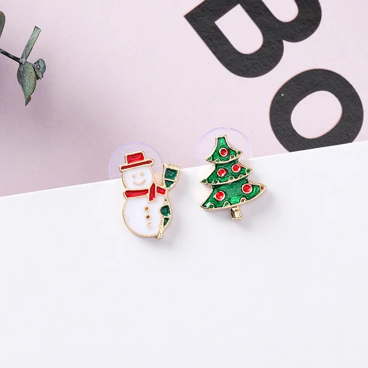 Jztop Cute Santa Claus Hair Ball Drop Earrings Woman Classic Christmas Tree Snowman Bell Asymmetric Dangle Girl Gifts | Украшения и