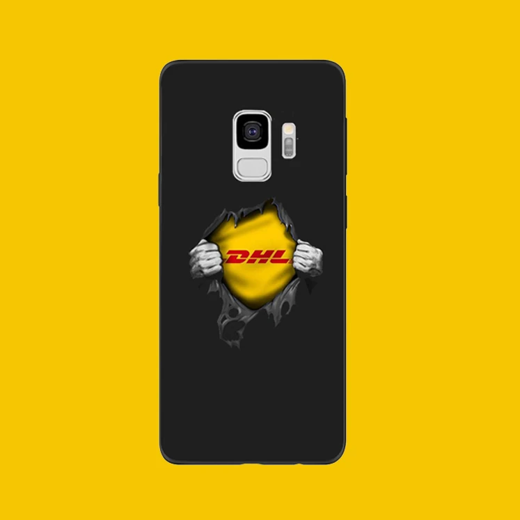 Фирменный дизайнерский чехол с логотипом dhl для samsung A8 A9 A310 A510 A30 A50 A70 J6 J7 2018 J730