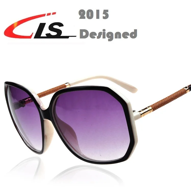 2015 New Arrival fashion Vintage Imitation Leather Frame leg Women Sunglasses brand designer sun glasses Free Shipping 5S481|sunglasses fit over