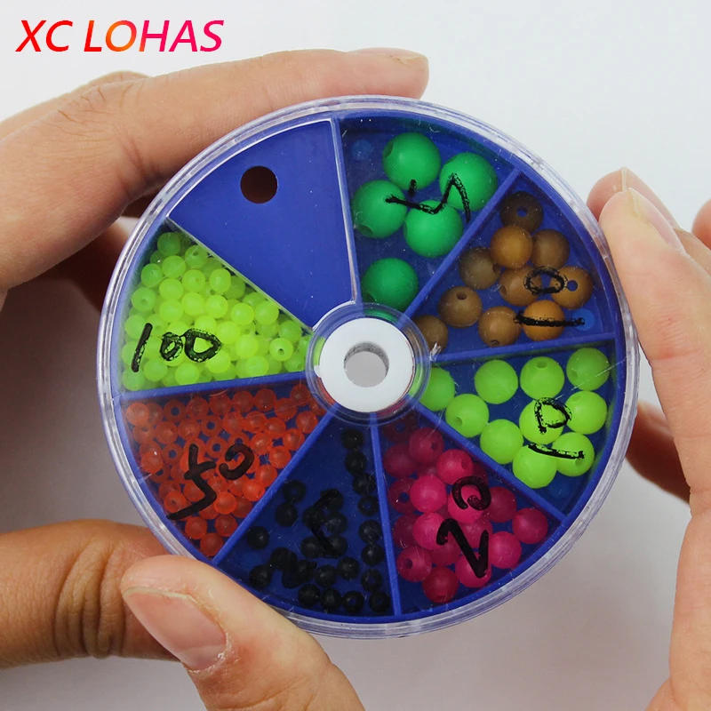 1 Box Multiple Size Fishing Beads Night Luminous Green Red Pink Brown Anti collision Bead Lure Tackle Accessories|fishing tackle|accessories