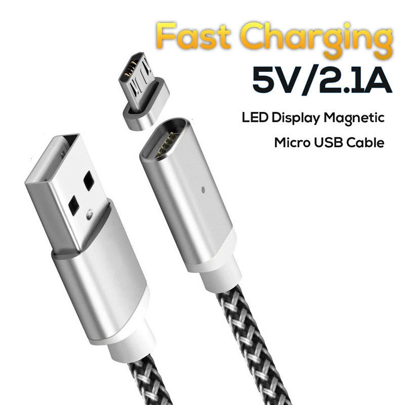 3 фута/6 футов/10 футов синий и красный светодиодный магнитный кабель Micro USB & Type C IOS