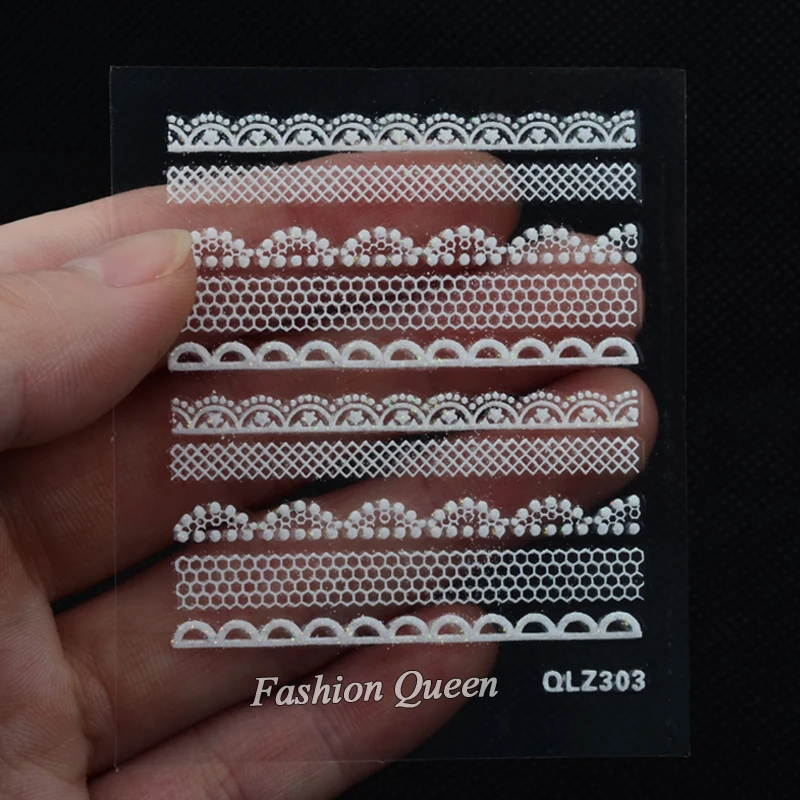 Лидер продаж 30 листов белые кружевные наклейки для ногтей | Красота и здоровье