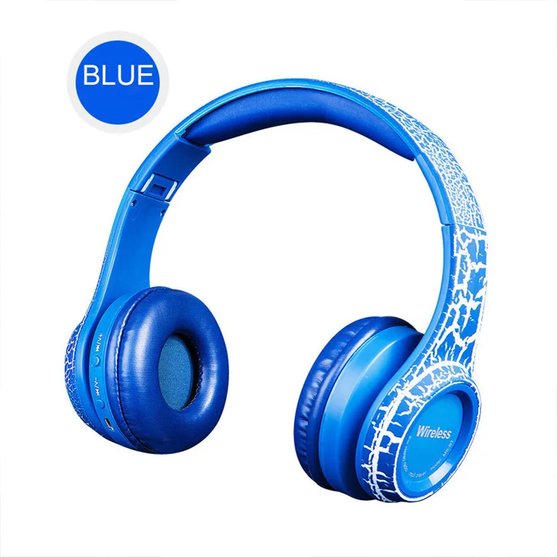 Новинка, гарнитура Bluetooth с трещинкой, Стильная гарнитура с Bluetooth, светящиеся складывающиеся наушники с голубыми басами - Цвет: Color 3