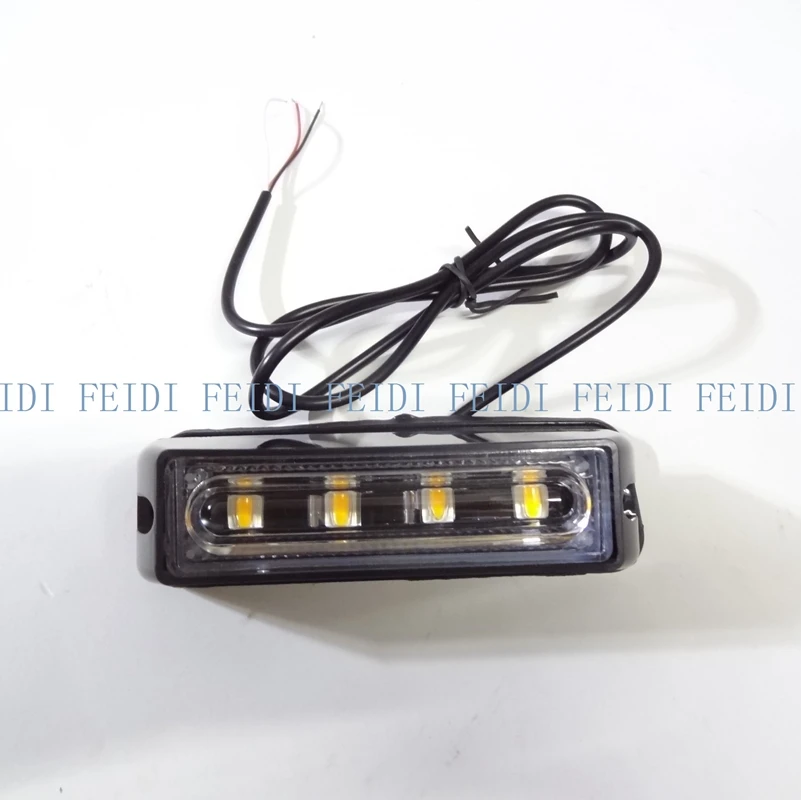 08006 Lightning 12 В Универсальный 1x4led автомобилей Янтарный аварийного флэш Strobe Лампочки