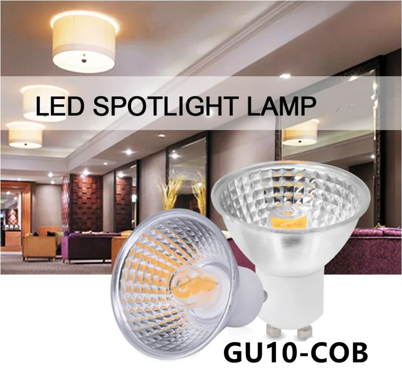 Светодиодная лампа GU10 MR16 GU5.3 CREE COB 5 Вт суперъяркая приглушаемая LED Точечный