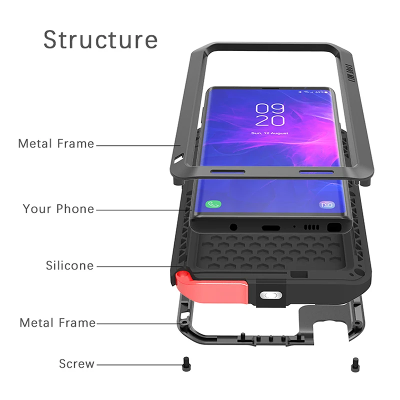 Note9 LOVE MEI Shockproof Life Waterproof Metal Case for SAMSUNG Galaxy Note 9 Samsung phone 360 Full protection | Мобильные