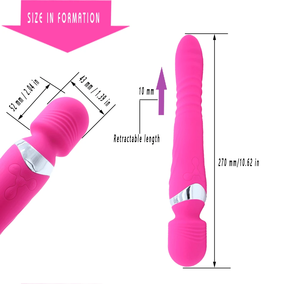 Вибратор с подогревом двойной мотор секс-игрушка для взрослых женщин AV Stick