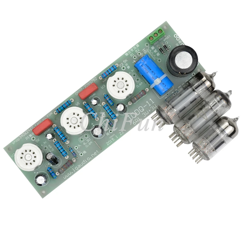 JCDQ11 Vacuum Tube amplifiers 6N1+6P1 Valve Stereo Amplifier Board Filament AC Power Supply + 3pcs Tubes