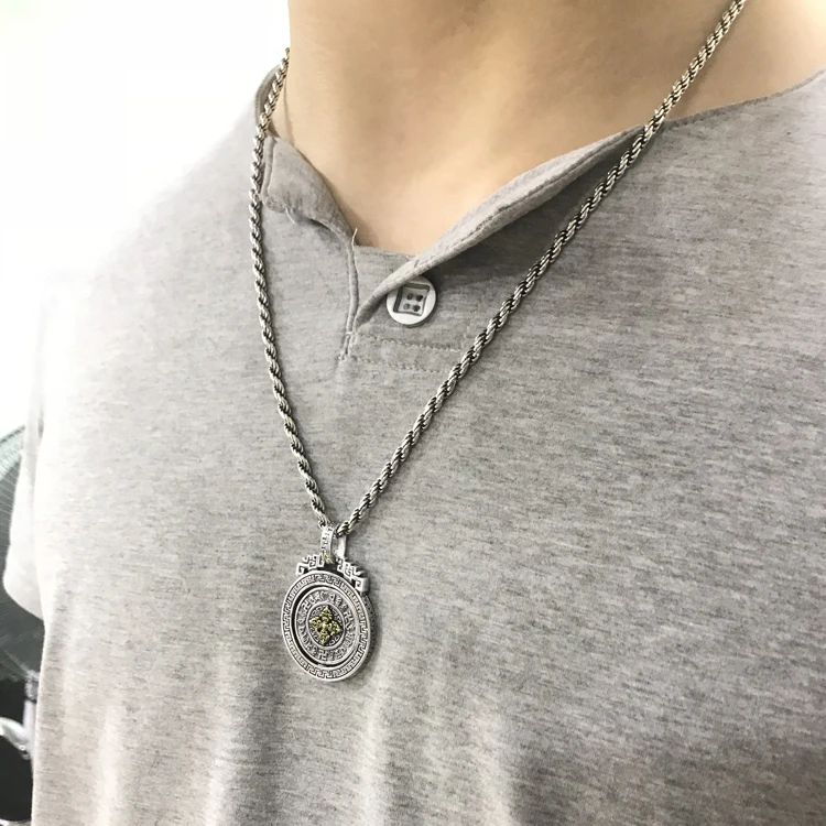 Новинка, 925 серебряная тибетская Подвеска со словами OM Six, винтажная тибетская подвеска dorje, чистое серебро, буддистская Ваджра, подвеска