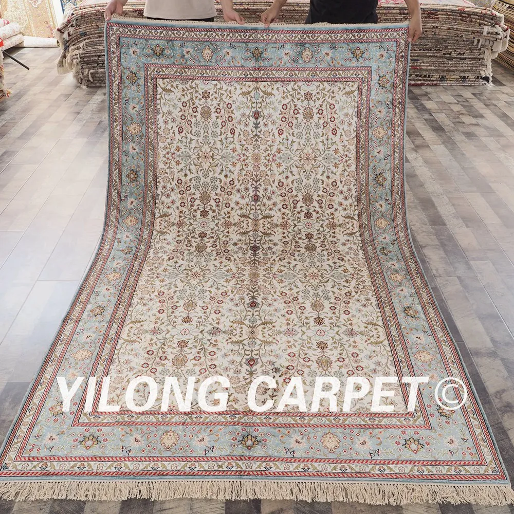 YILONG 5 'x 8' светло голубой и бежевый ковер для гостиной nanyang ручной работы
