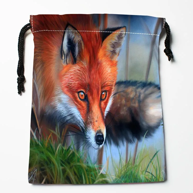Сумки на шнурке с принтом лисица 18 х22 см|storage bag|bag compressionbag size |