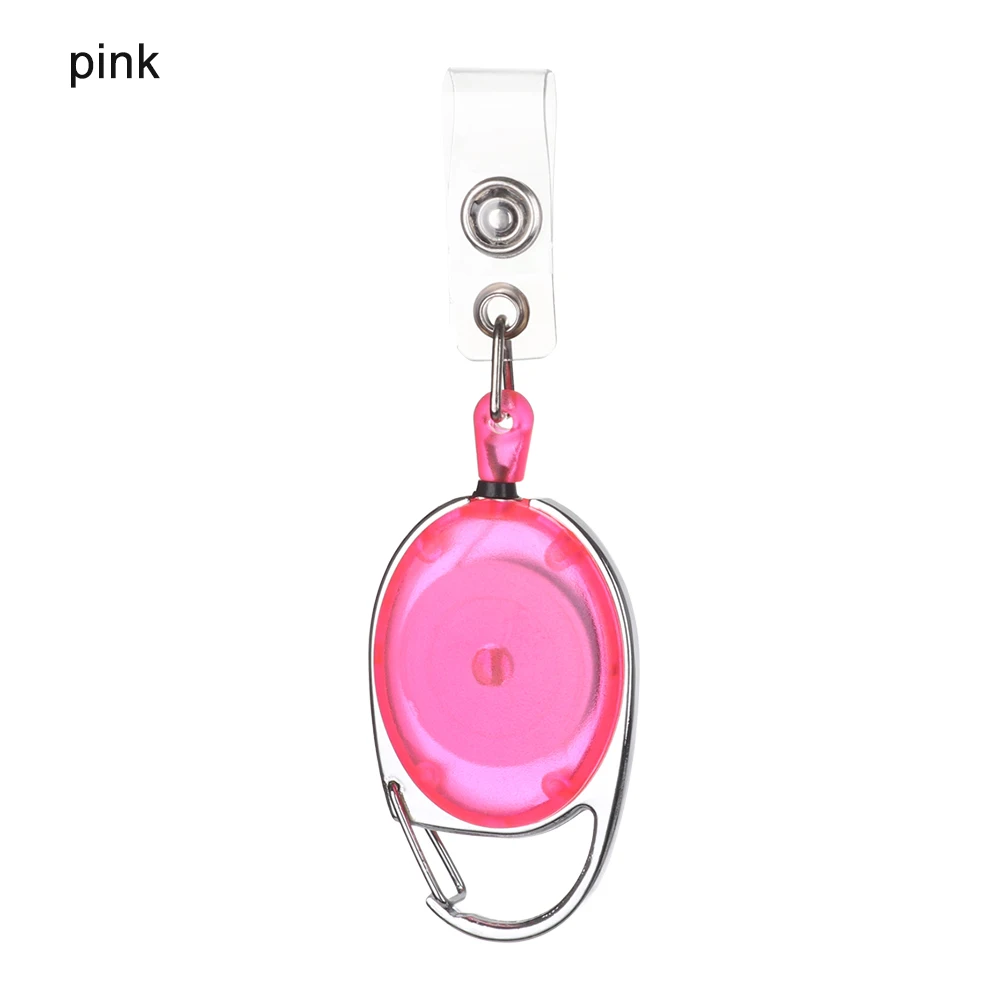 Style 1 - pink 2 стиля выдвижной значок шнур для ID Имя держатель карты шейный ремень легкое ожерелье подвесная Веревка катушки брелок зажимы - Цвет: Style 1 - pink