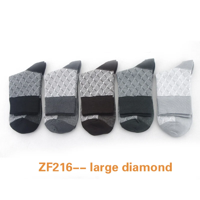 5 Pairs ZF216 Стиль, бамбуковое волокно, деловые носки для мужчин, повседневные антибактериальные чулки, мужская обувь, одежда с простым чистым цветом, Лот - Цвет: 5 Pairs ZF216