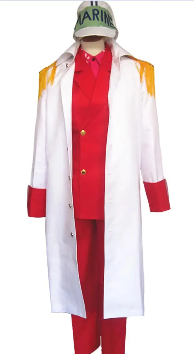 full set Аниме one piece Marines Admiral Sakazuki Admiral Akainu весь комплект с красным костюм для косплея - Цвет: full set
