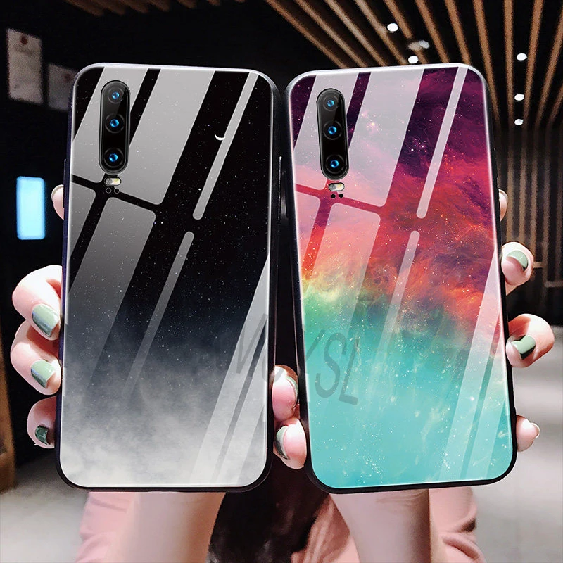Модный чехол из закаленного стекла для huawei mate 20 10 Lite Nova 4 3 3i Honor 7A 7C Pro Y5 Y6 Prime P Smart чехол цветной чехол
