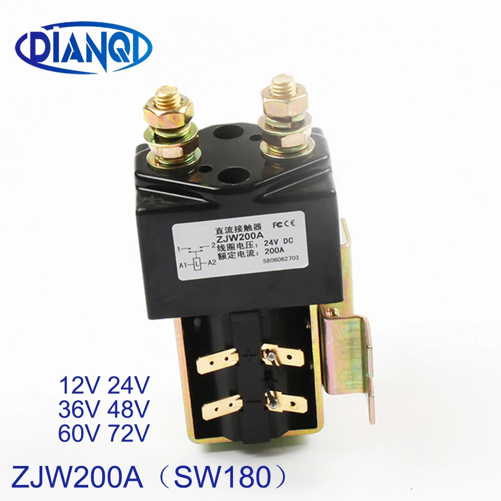 DIANQI SW180 нет(нормально открытый) стиль 12 В 24 в 36 в 48 в 60 в 72 в 200A DC контактор ZJW200A для вилочного погрузчика управление wehicle лебедка автомобиля