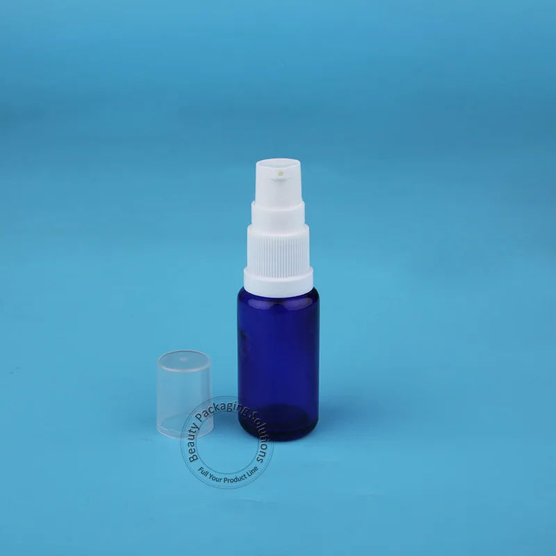 High Quality 15ml 10pcs/Lot Blue Glass Lotion Pump Spray Bottle Facial Cream Small Jar Split Charging Vial Cosmetic Container | Красота и