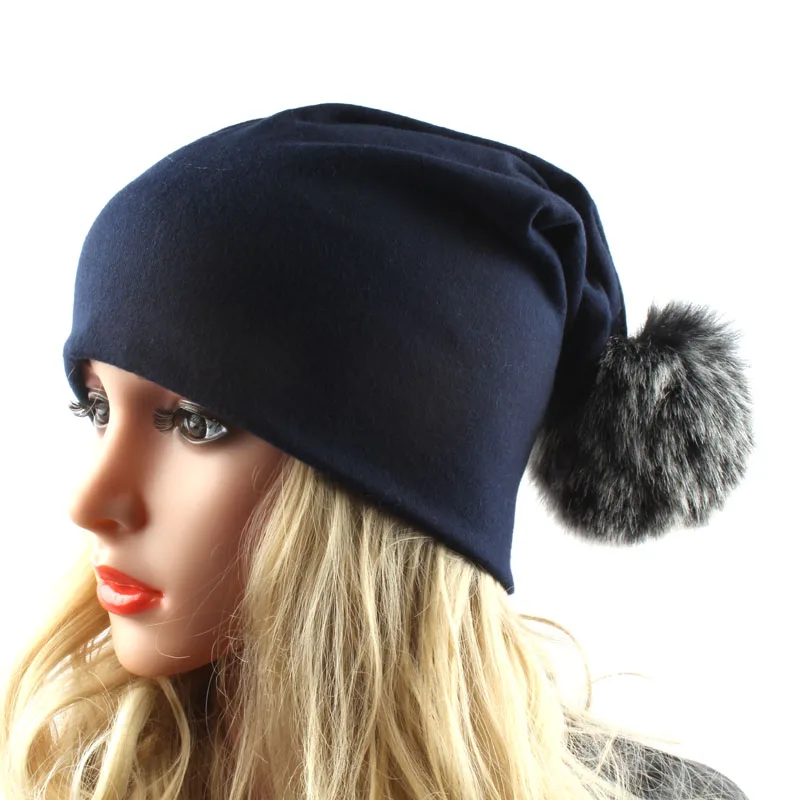 Хлопковая шапка HEALCOLD с помпоном из искусственного меха рождественский подарок