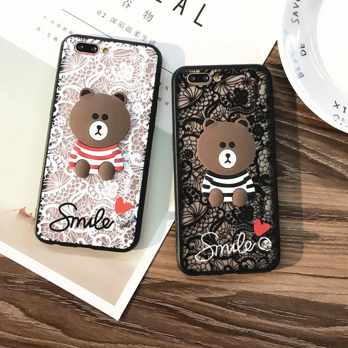 Mtmaiten Роскошный телефон чехол для Iphone 6 г S Plus Oppo F3 F1S F5 случаях милый медведь panda