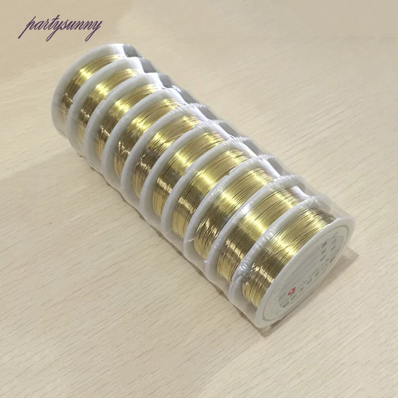 PF 0.2 до 1 мм рулон Серебряный/бронза провод медный сплав шнура для браслета