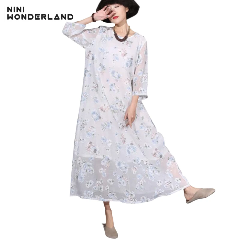 NINI WONDERLAND весенне летнее винтажное Модное Длинное Платье с принтом для женщин