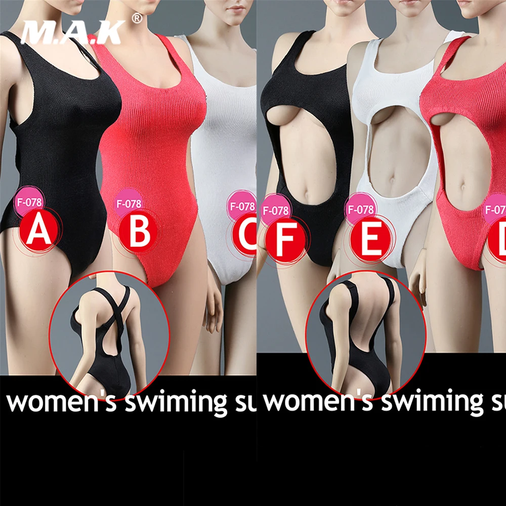 

1/6 Women's Swiming Suit Female Sheer Bodysuit Swimwear Mesh Bikini Sets 6 Styles for 12 inches Action Figure Body