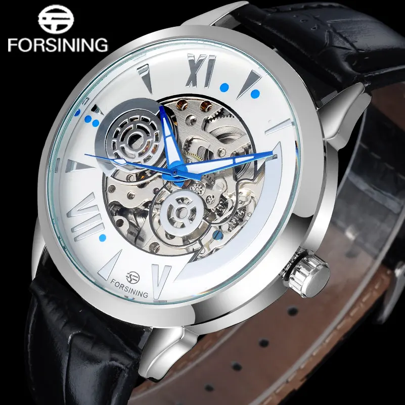 2017 FORSINING Популярные брендовые простые автоматические часы с креативным скелетом