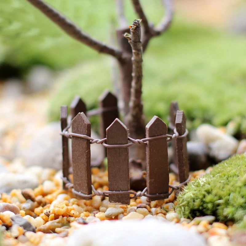 1 шт. маленький забор 10 Цвета древесины Популярные Симпатичные украшения для дома