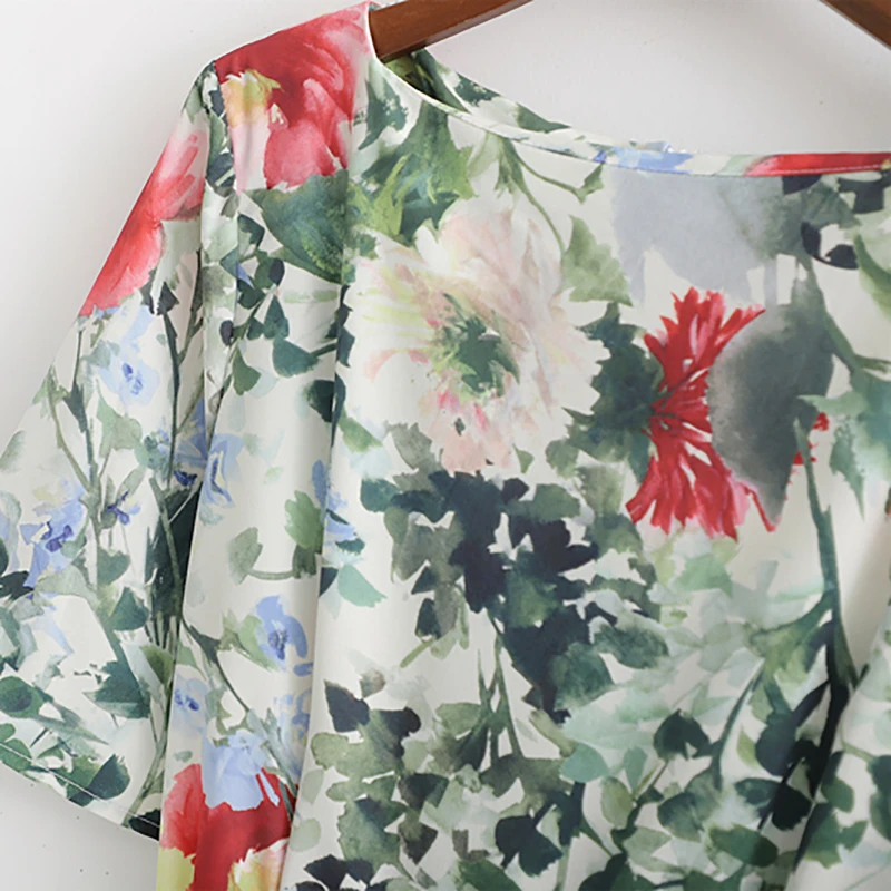 2019 женское платье с цветочным принтом хлопковое Повседневное коротким рукавом