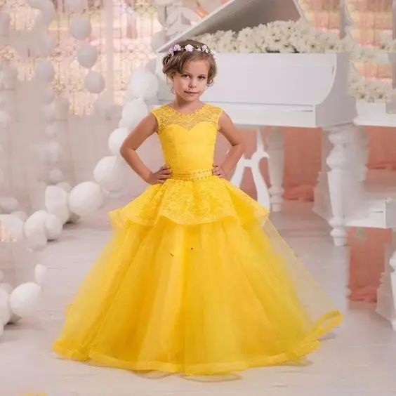 New fashion длинные золотой цветок девушки одеваются 2017 алина бисера кружева Свадьба