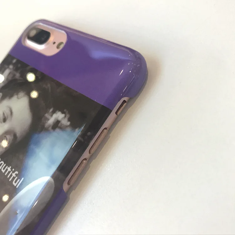 Мода в стиле ретро девушка телефон чехол для iPhone X 7 Пульс фиолетовый задняя