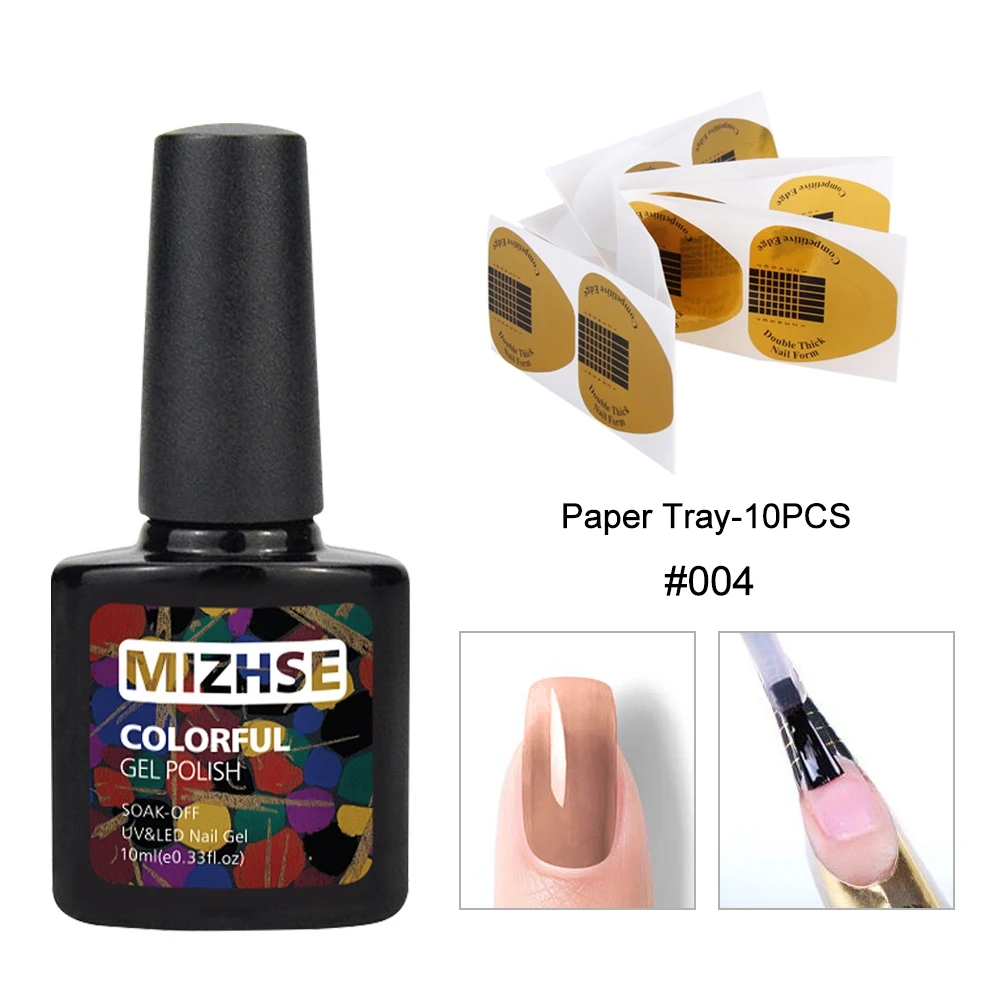 004 and 10 Nail Form MIZHSE 10 мл акриловый полигелевый удлиняющий гель для быстрого строительства Гель-лак для дизайна ногтей маникюр наращивание ногтей Гибридный праймер базовый гель - Цвет: 004 and 10 Nail Form
