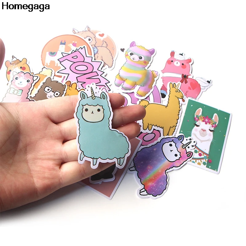 Homegaga 18 шт. лама Альпака детская игрушка наклейка для DIY Скрапбукинг багаж ноутбук скейтборд телефон трафарет Водонепроницаемая наклейка D2080