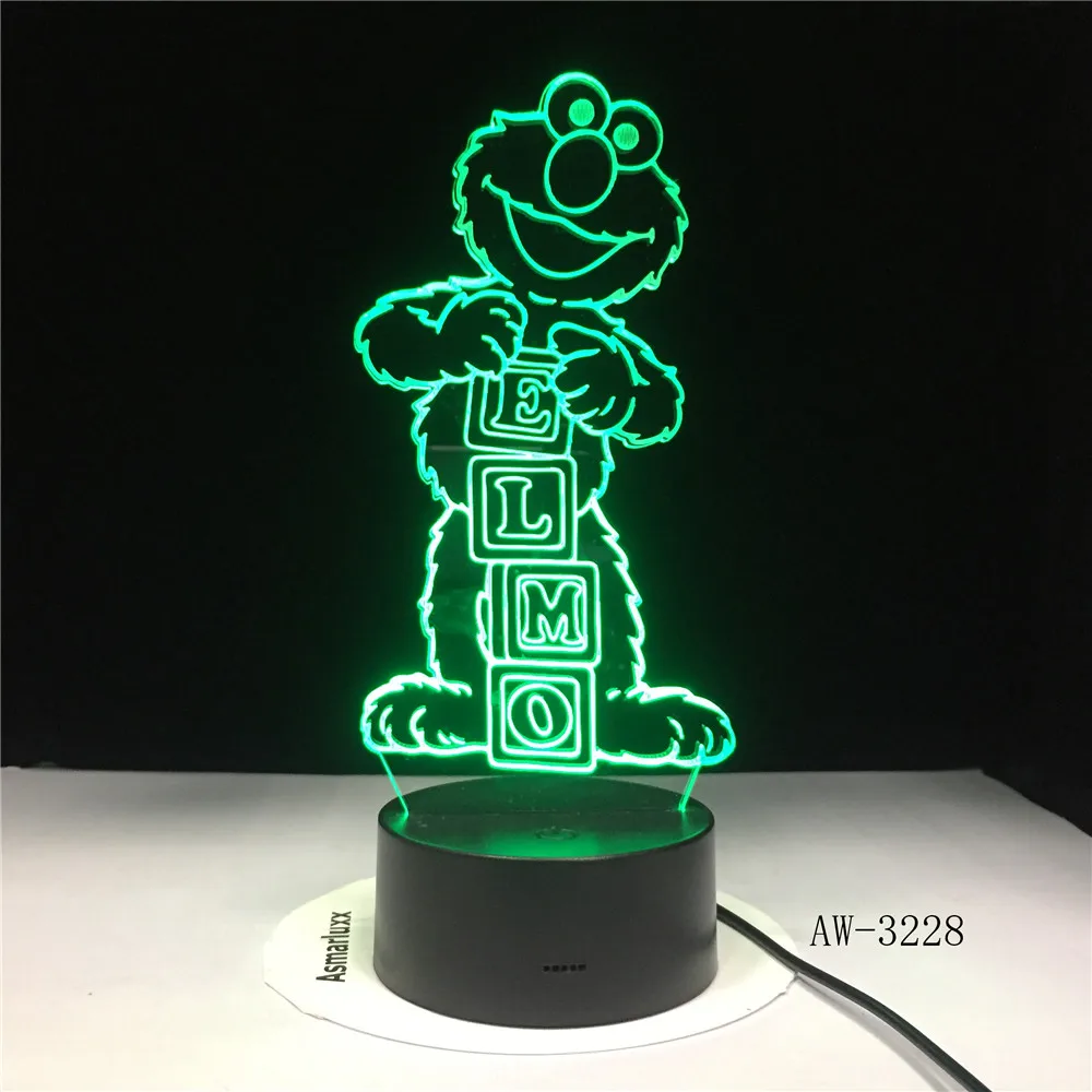 Elmo большая птичья Затирка настольная лампа изменение цвета Lampen детский ночник USB