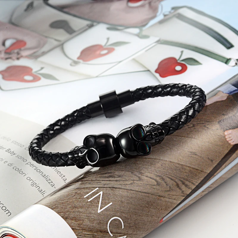 Новинка мужской и женский браслет в стиле панк плетеная кожаная веревка