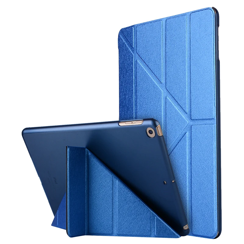 Тонкий деформированный кожаный чехол с шелковым узором для нового iPad 9 7 дюйма 2017