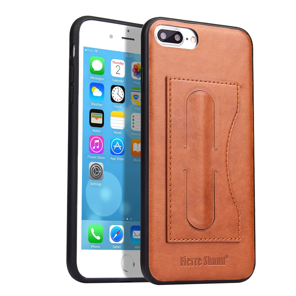 Rosany Роскошные стелс кронштейн кожаный чехол для iphone 7 плюс крышка Pattern Shell Apple 8 Plus