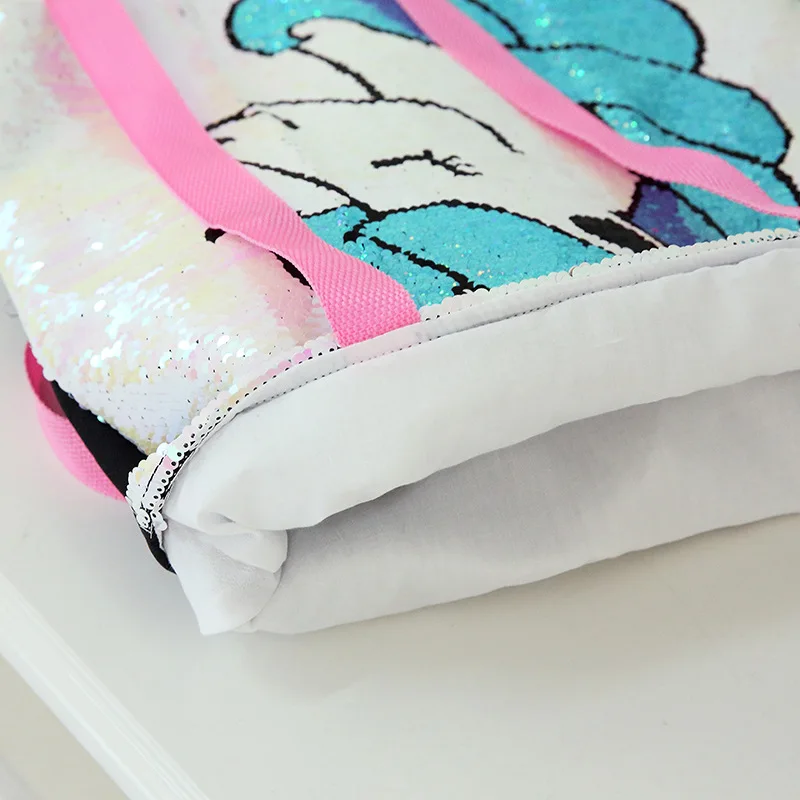 Женская сумка с единорогом блестящие сумки блестками тоуты для покупок милые